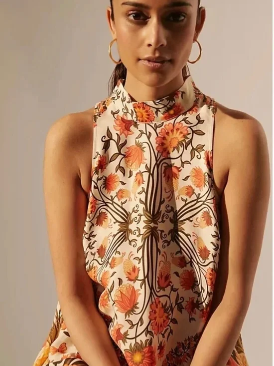 FARM Rio halter maxi dress with pockets sz M - Picture 2 of 7